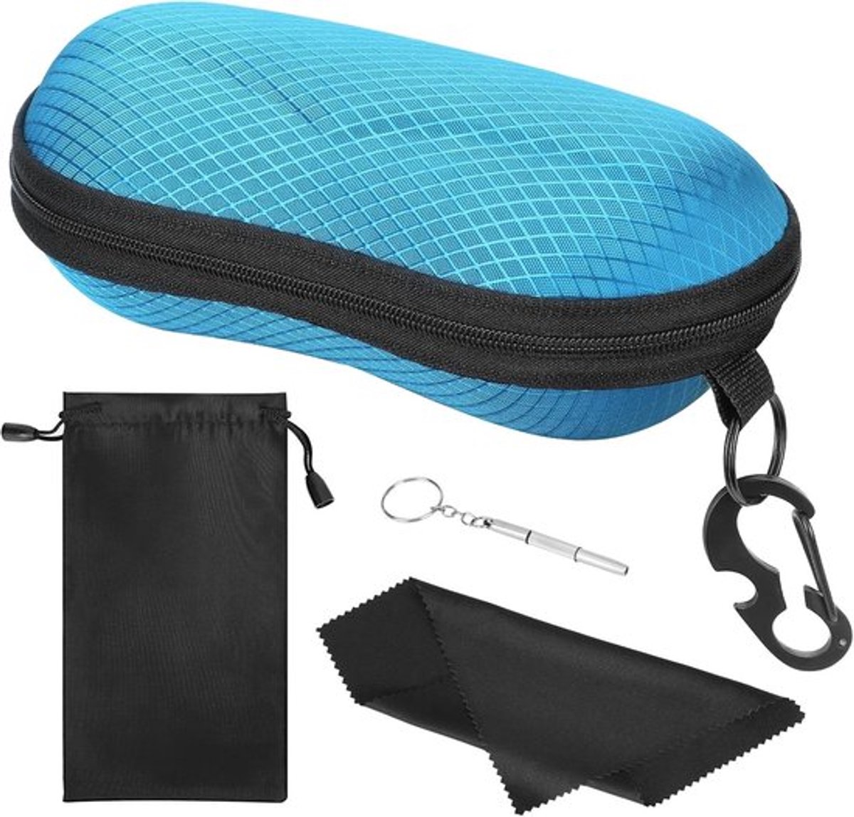 Semi Hard Shell zonnebrilgeval - Unisex brillenopslag met hangende haak - Stevig en handig opbergdoosje