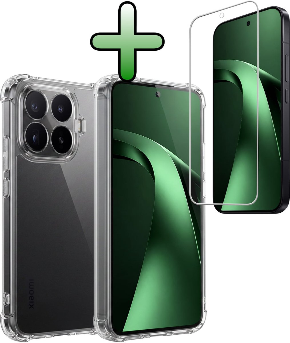 Hoesje Met Screenprotector - Geschikt voor Xiaomi 17T Pro - Sterk & Shockproof - Siliconen Case - Back Cover - Telefoon Hoes - Shock Proof - Transparant