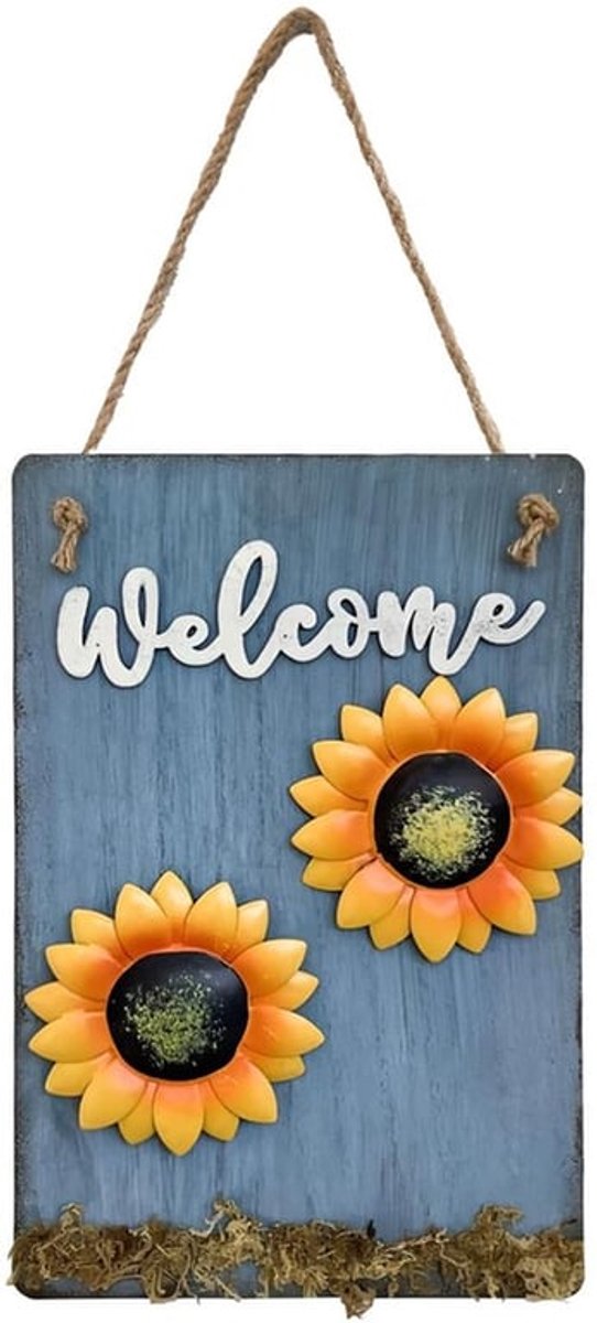 Welkomstbord Houten Vintage - Wanddecoratie - Tuinpoort - Binnen/Buiten - 11 x 7,1 inch - 