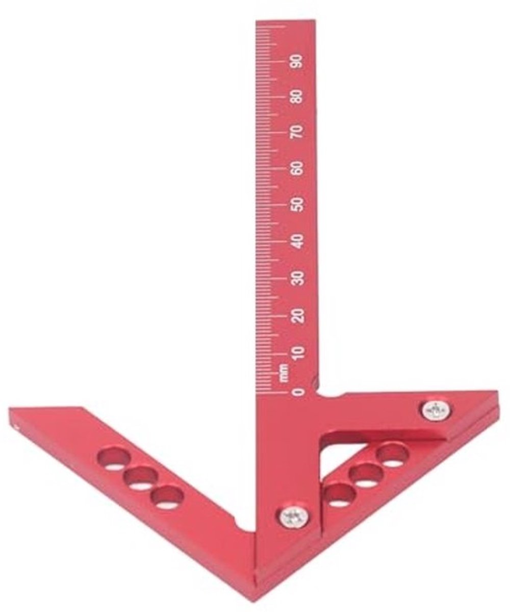 Centerzoeker aluminium - Hoeklijn 45/90 graden - Houtbewerking Gereedschap - Precisie Meetinstrument - Duurzaam en Lichtgewicht - 100 mm bereik - Markeerruler