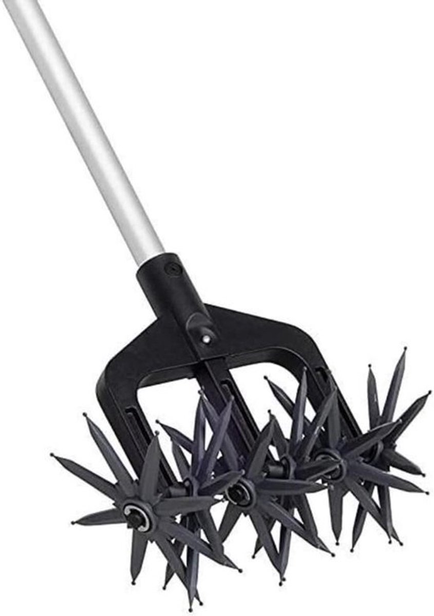 Handmatige Tuincutter met Wielen - 23.5 x 13.5 x 26.5 cm - Lichtgewicht Tuiniergereedschap voor Bodembewerking en Onkruidbestrijding