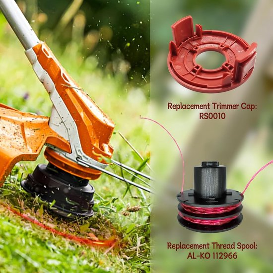 Vervangende Draadspoel voor Grastrimmer, Set van 2 Spoelen en 1 Deksel voor Efficiënt Gras Trimmen en Onderhoud — afbeelding 3
