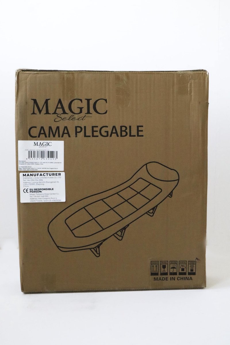 SnelShoppen - Camping Bed Opklapbaar Gewatteerd Reisbed met Kussen en Zak - Katoen en Linnen - Ideaal voor Camping, Tuin en Kinderen (200x63cm)