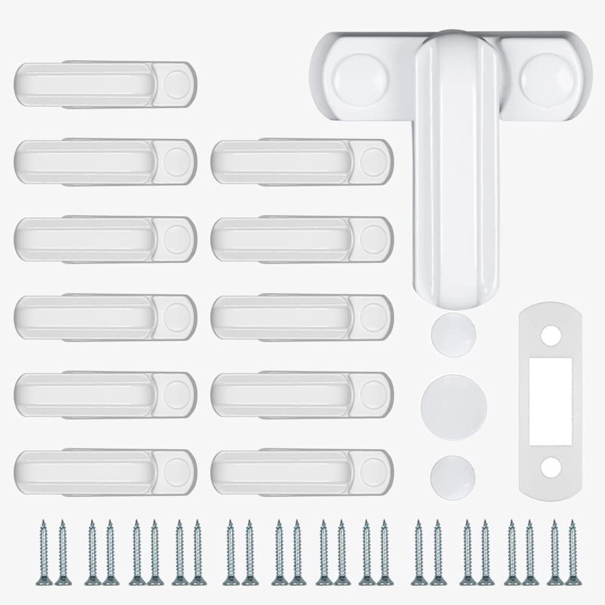 Veilige Raamvergrendeling - Sterke Zink Gietlegering Beveiligingssloten voor UPVC/PVC Deuren en Ramen, Extra Bescherming, 12 Stuks