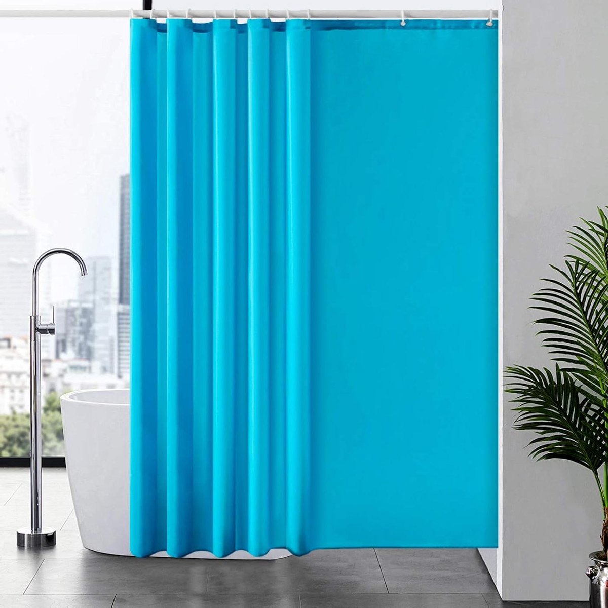 Douchegordijn Anti Schimmel - Waterdicht Textiel - Badkamer Hygiëne - Sneldrogend Polyester - 200x200cm - Turkoois