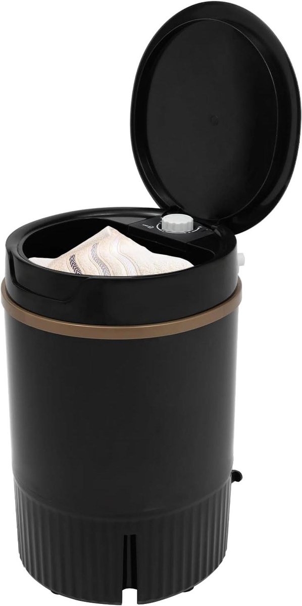 Mini wasmachine Draagbare camper wasmachine Kleine wasjes Met centrifuge functie 25 liter capaciteit Zwart