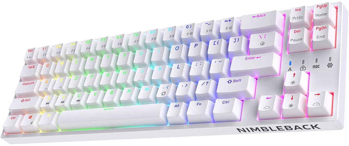 SnelShoppen - Bedraad Mechanisch Toetsenbord 65% Layout met RGB Verlichting, Ultra-Compact 68 Toetsen Gaming Toetsenbord, Hot-Swappable Tactiele Bruin