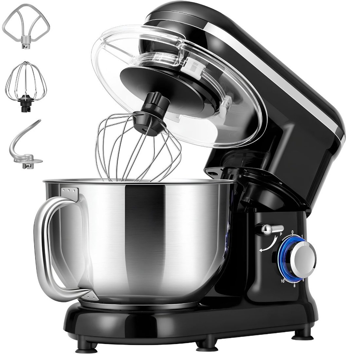SP® Deegmachine - Kneedmachine - Mixer met Kneedhaak - Zwart - 39cm x 22cm x 48cm
