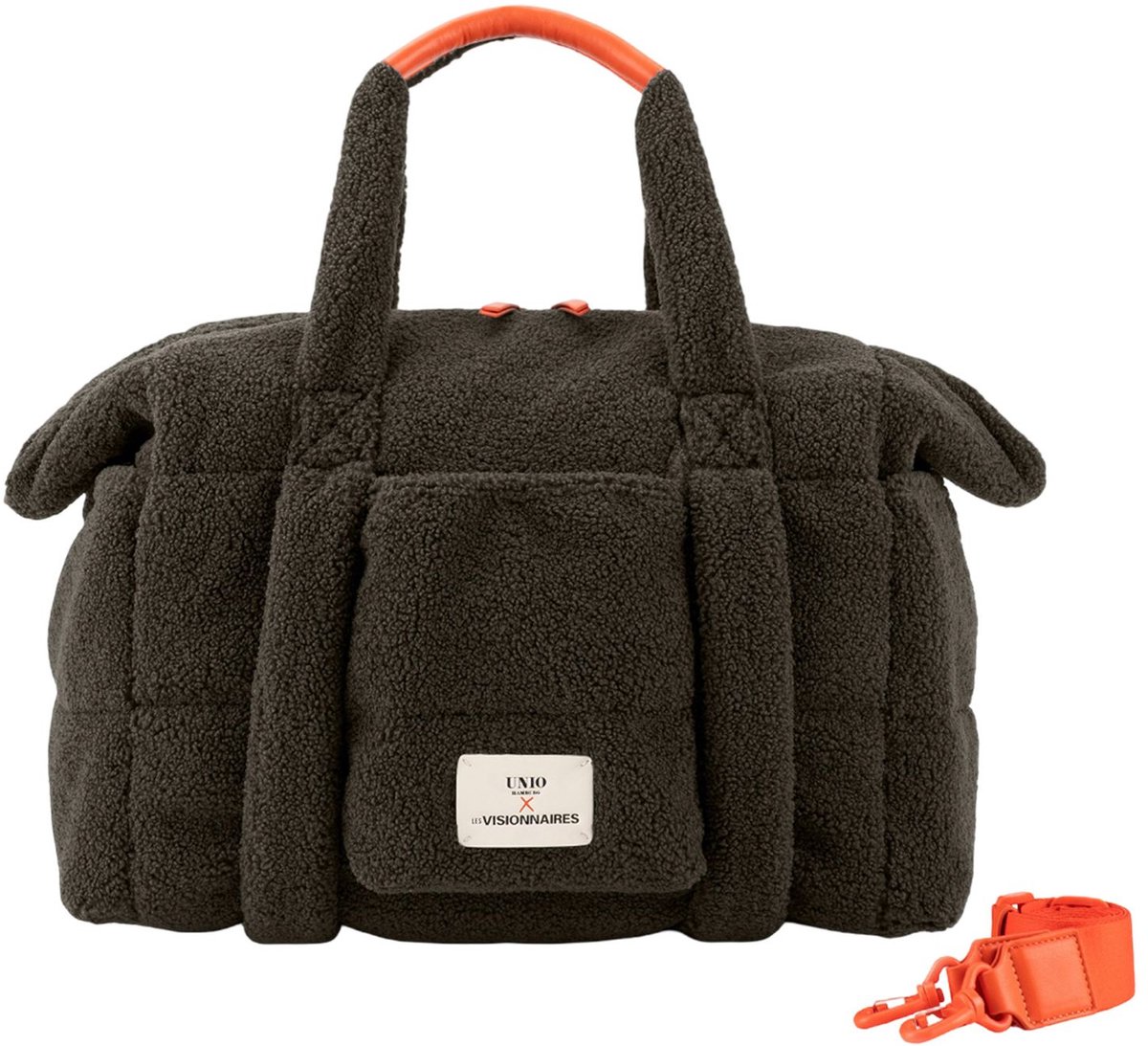 Unio Hamburg x Les Visionnaires reistas Teddy Travel Bag Unio Khaki olijfgroen