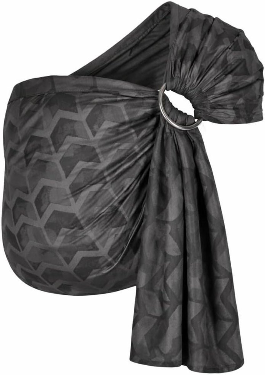 Ring Sling Draagdoek - Babydrager - Baby Dichtbij Houden - Biologisch Katoen - Vanaf Geboorte - Amsterdam Zwart