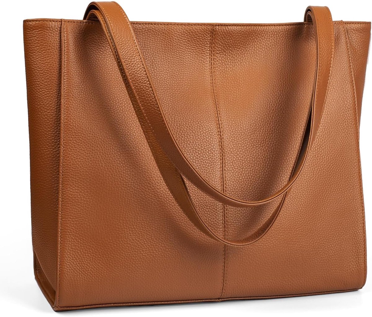 befen Genuine Leather Tote Bag for Women Work, Ladies Leather Shoulder Bags Purses Bag Handbags with Laptop Compartment - ShopVlot