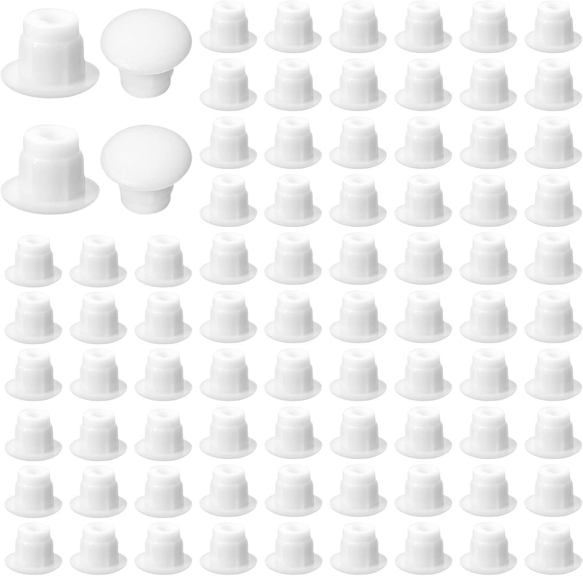 Set van 500 Gatenstoppen, 5 mm Gatenafdekkers voor Meubels, Witte Plastic Blind Caps, Ideaal voor Kasten en Schroefgaten