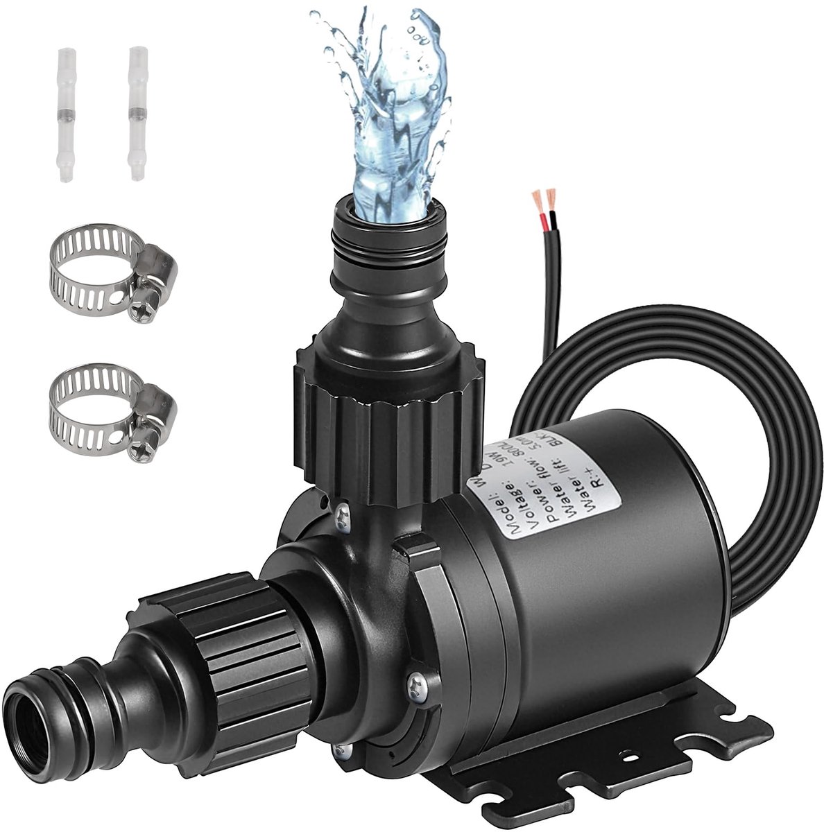 SnelShoppen - Mini waterpomp 12 V DC onderdompelbare borstelloze pomp voor aquarium, 800 l/u, 5 m, micro waterpomp voor watercirculatie in fontein, id