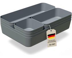 SnelShoppen - VMbathrooms Lade-organizerset, praktische sorteerdozen voor bureau en ladeverdeler in antraciet, ideaal voor badkamer, kantoor en huisho