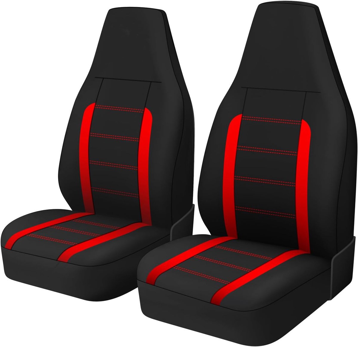 SnelShoppen - Autostoelhoezen voor Voorstoelen Emmerstoelhoezen Auto Universele Pasvorm Rood Eendelige Autostoelbeschermer Interieur Accessoires