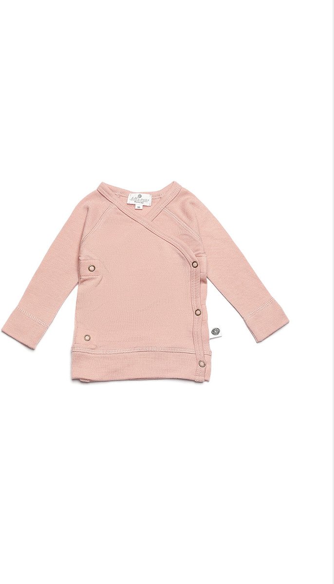 Baby wollen overslagtrui – Merinowol - Misty Rose 56