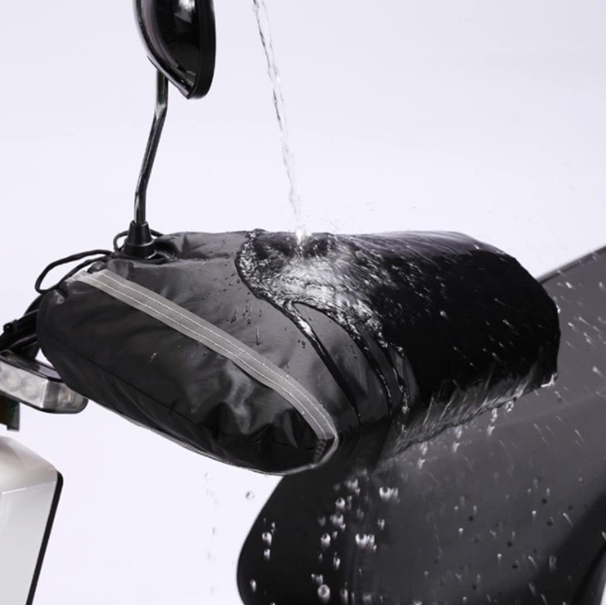 SnelShoppen - Stuurhandschoenen, warme waterdichte stuurmoffen, verdikte pluche voering, thermische handgrepen, universele winterhandschoenen voor fie