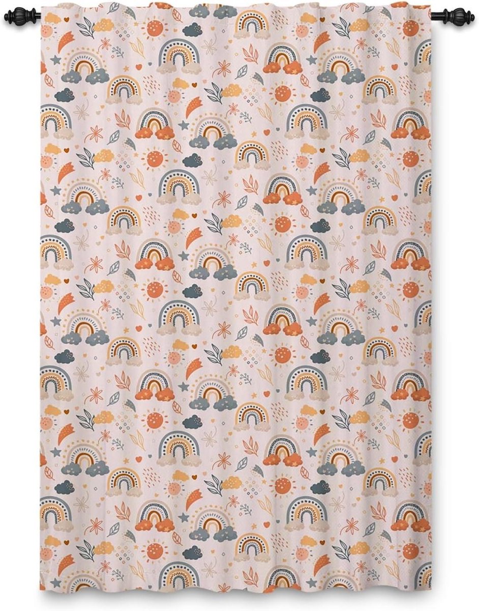 Regenboog Gordijnen - Kinderkamer Gordijnen - Decoratie Kamer - Hoogwaardig Polyester - 135 x 229 cm - Multicolor