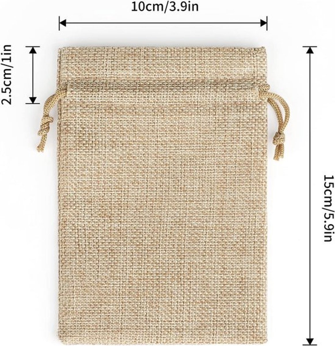 20 Stuks Linnen Trekkoordzakken - 10 x 15 cm - Jute Opbergzakjes - Vintage Party Tassen - Geschikt voor Kunst en Ambachten