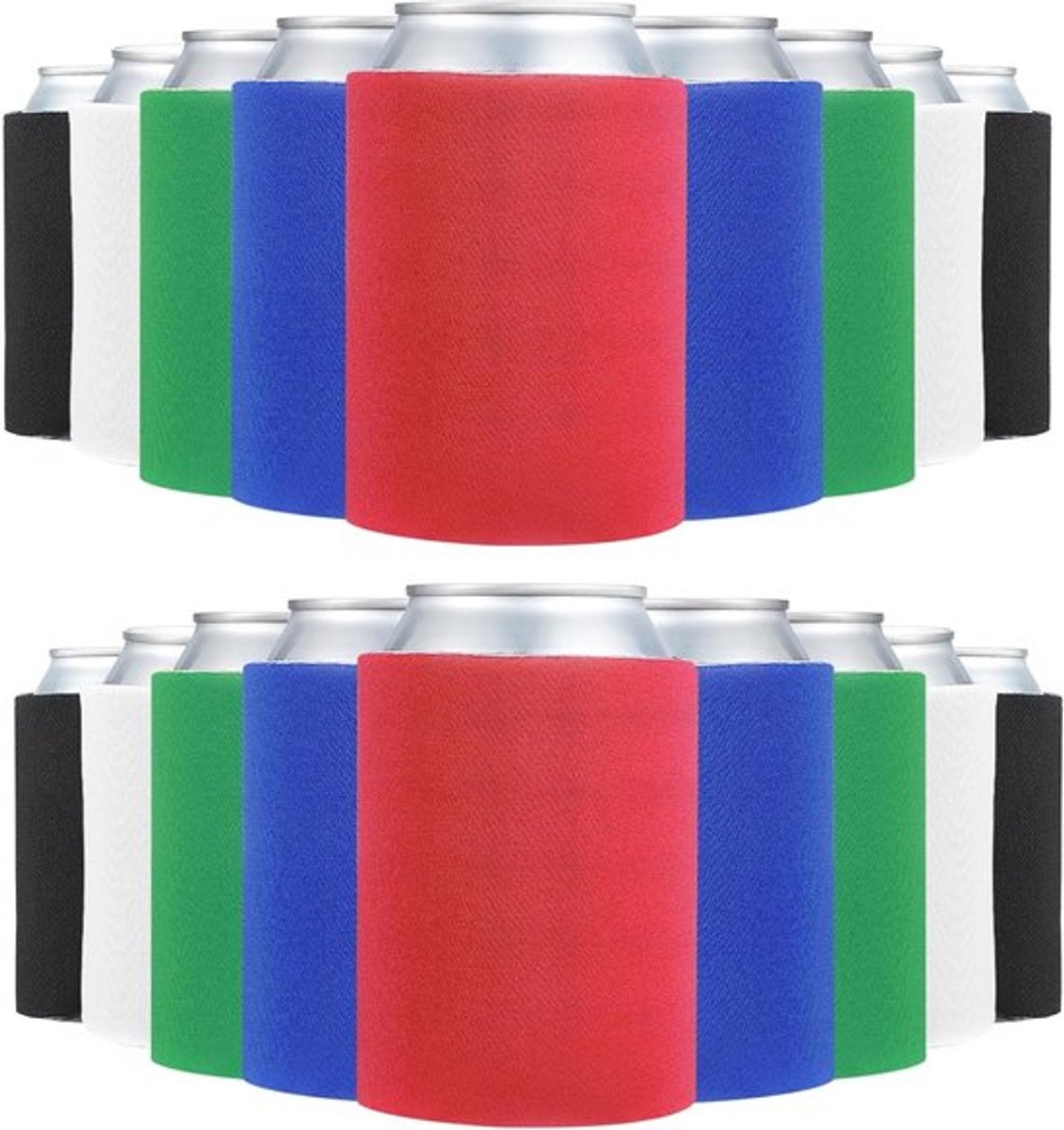 100 Stuks Vouwbare Isolerende Koelcovers voor Blikjes en Flessen, Multicolor, Perfect voor Feesten en Evenementen