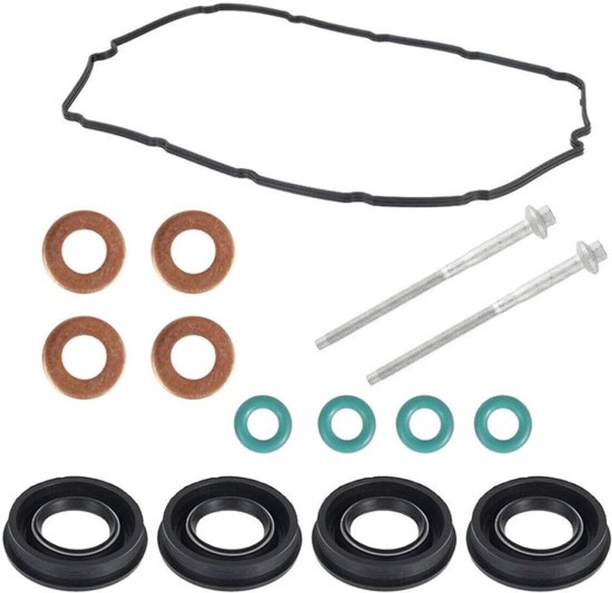 Complete set van brandstofinjector afdichtingen en O-ringen voor Transit MK7 2.2 2.4 3.2 TDCI 2006+ - 15 stuks, duurzame kwaliteit en perfecte pasvorm