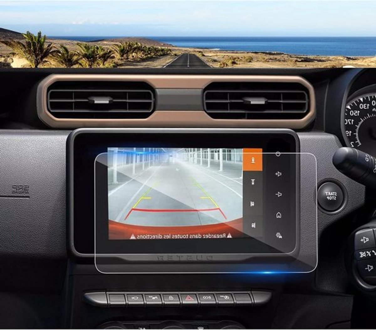 Navigatie Beschermfolie voor Duster 2022-2024, Tempered Glass Screen Protector, 9H Krassenbestendige GPS Bescherming voor 8 Inch Scherm