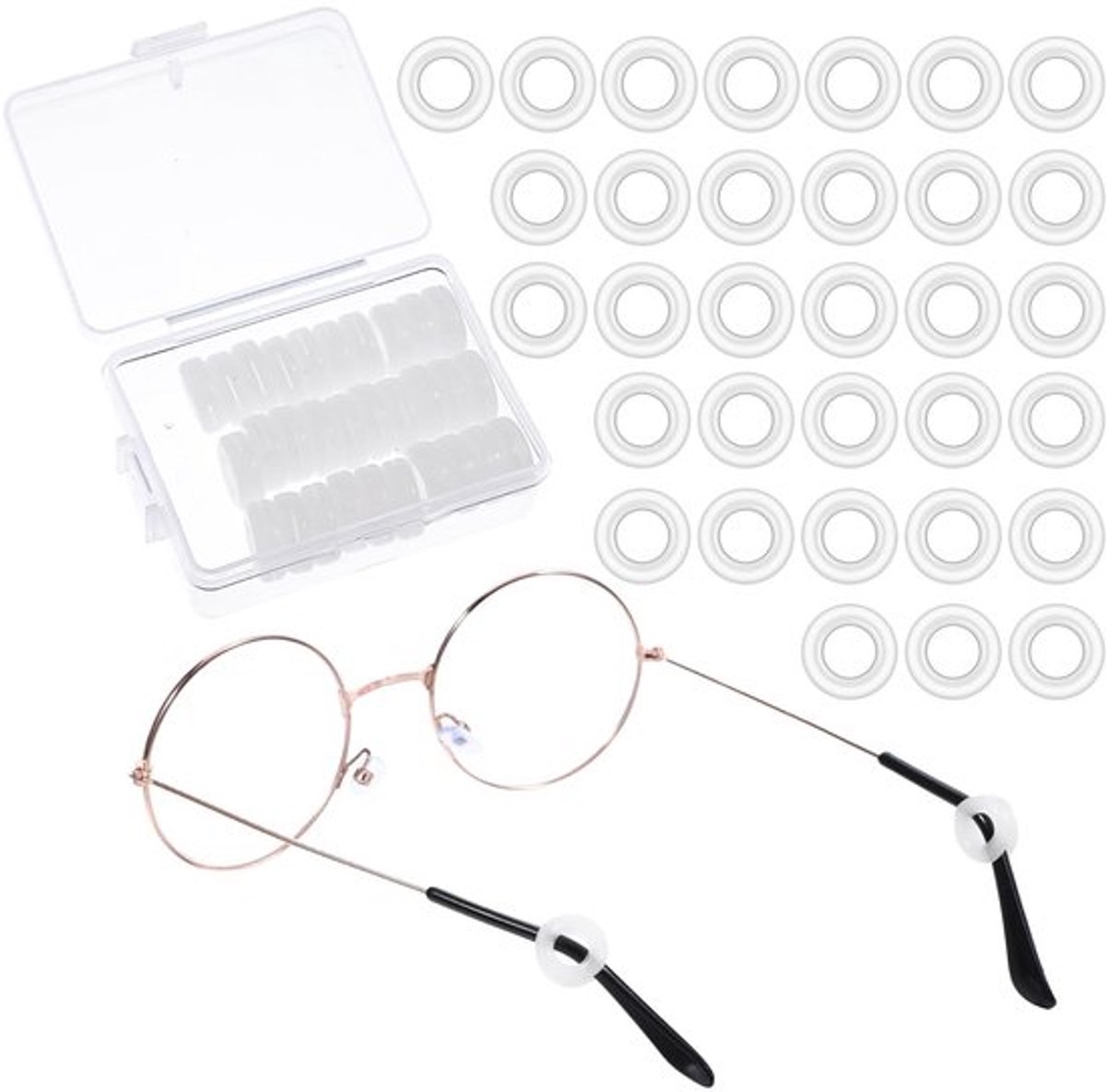 Brillenoorkussens 16 Paar - Antislip Siliconen - Zachte Brilhouder - Oorpads - Brilaccessoires - Transparant