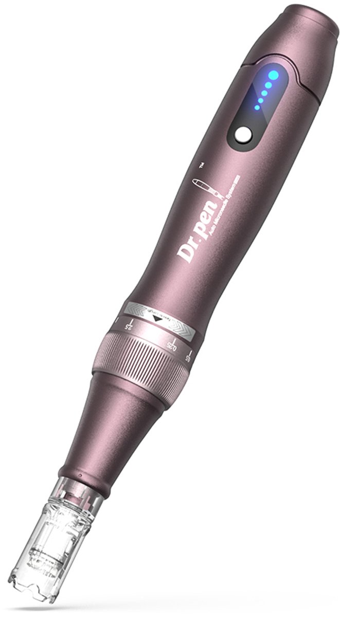 Elektrische Microneedling Pen – Huidverzorgingsapparaat met 5 Naalddopjes – Voor Gezicht Huidverjonging en Verzorging