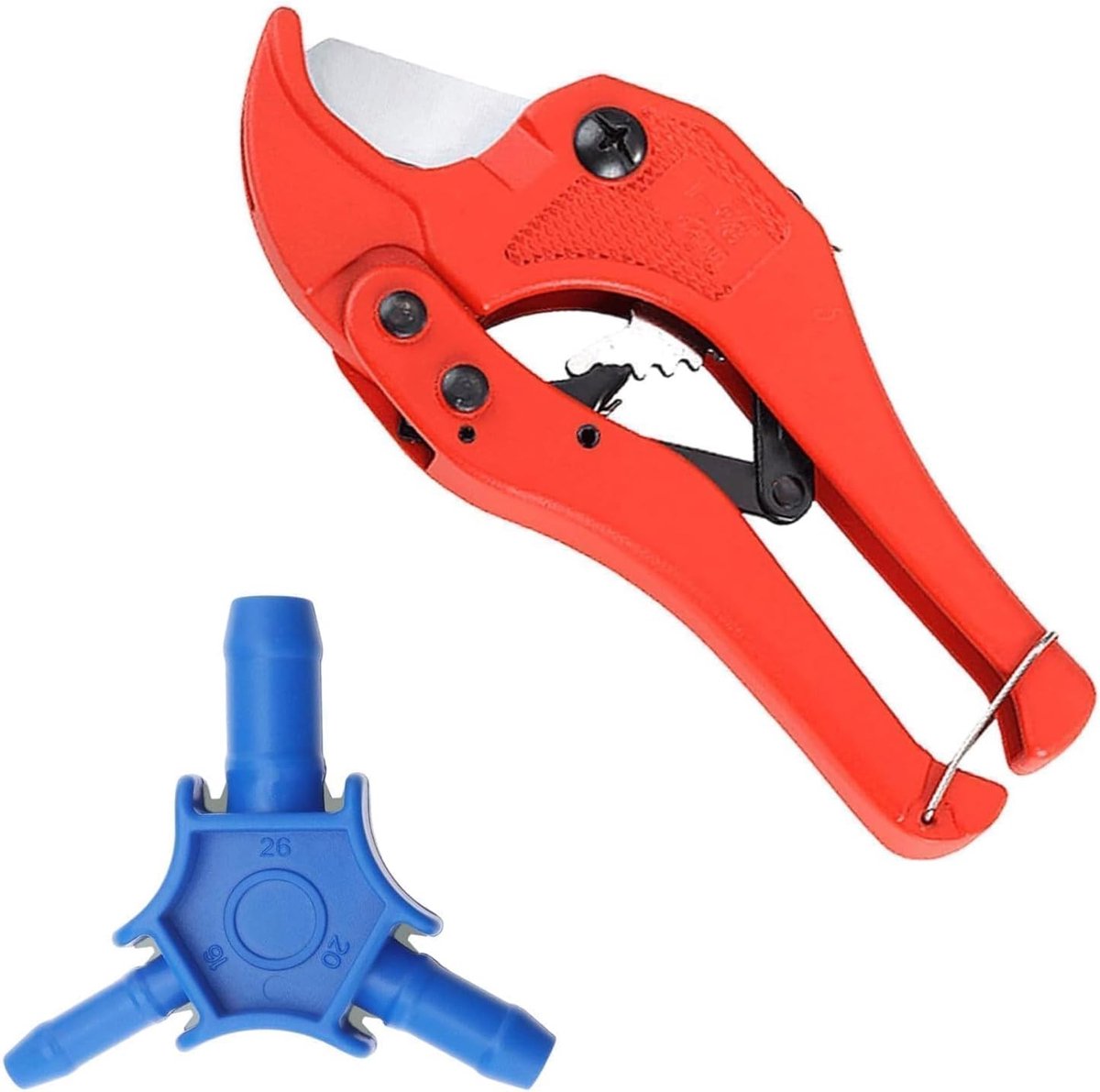 Professionele Buis Snijder en Multi Kalibreerder voor PVC en Aluminium Buizen tot Ø 42mm, Inclusief Schaar voor Composietbuizen 16, 20, 25mm