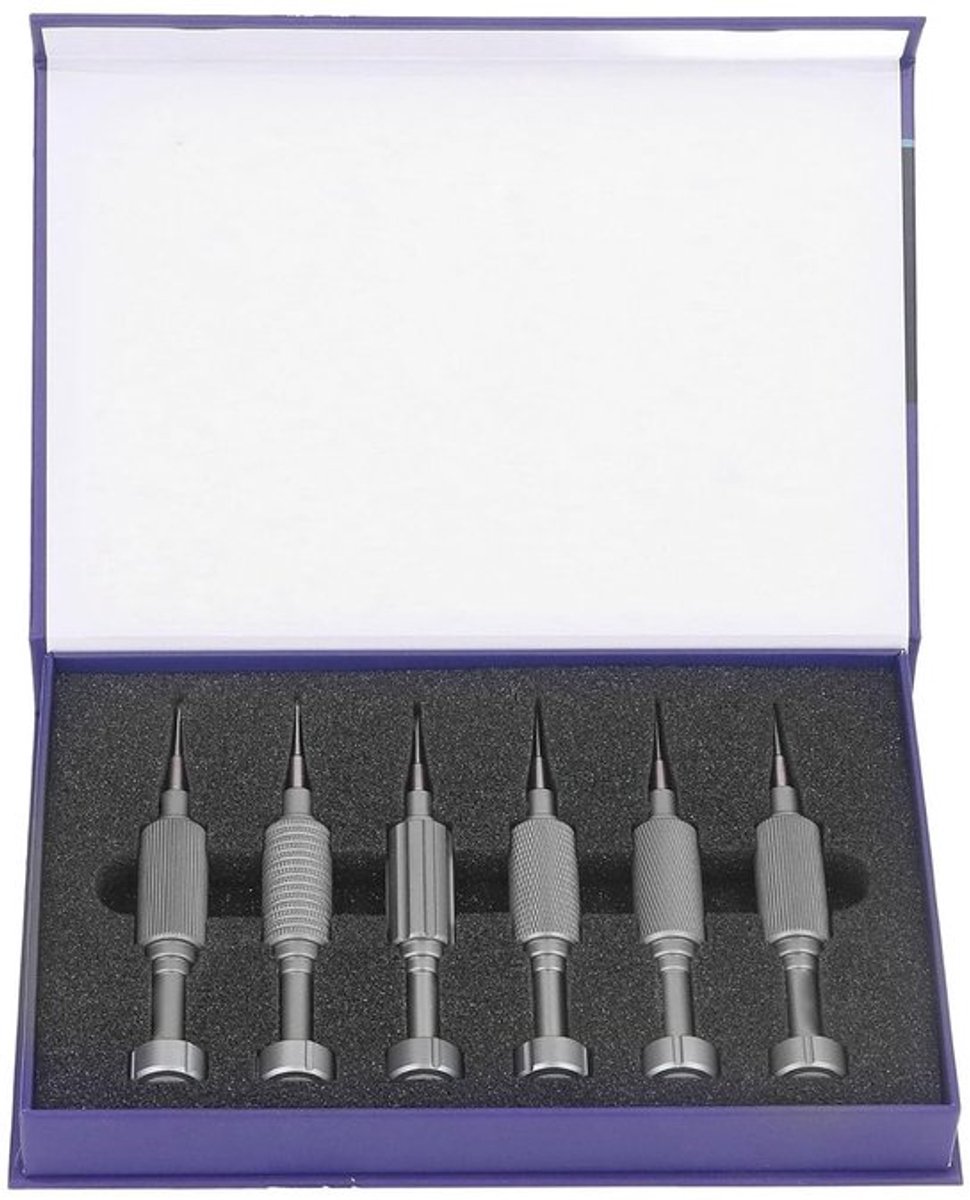 6-delige Mini Magnetische Schroevendraaierset voor Precisie Reparaties aan PC, Laptop en Mobiele Telefoon met Diverse Bits