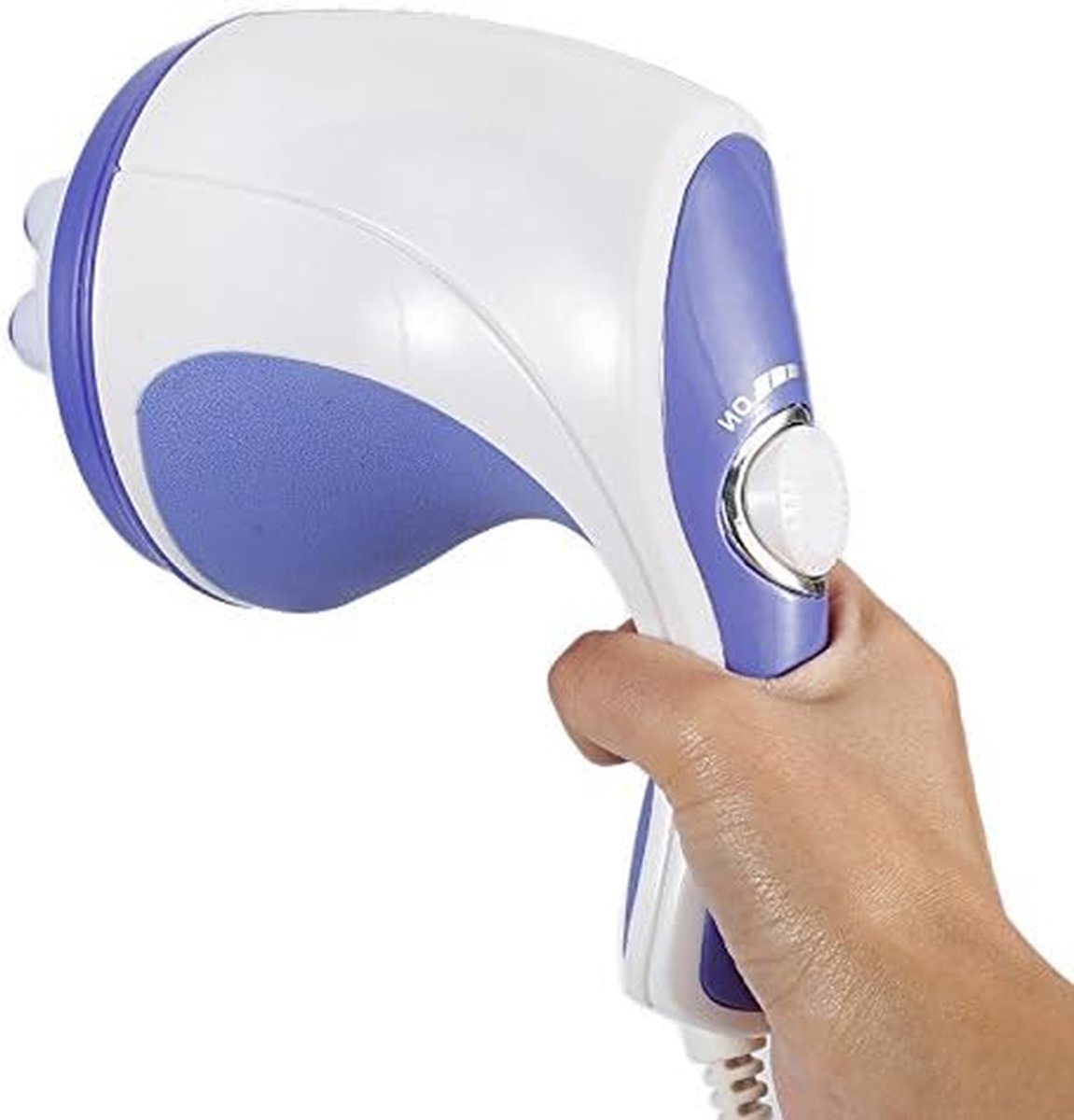 Elektrisch massageapparaat - Handmassageapparaat - Spierontspanning - 4 massagekoppen - 900 g - Blauw en wit