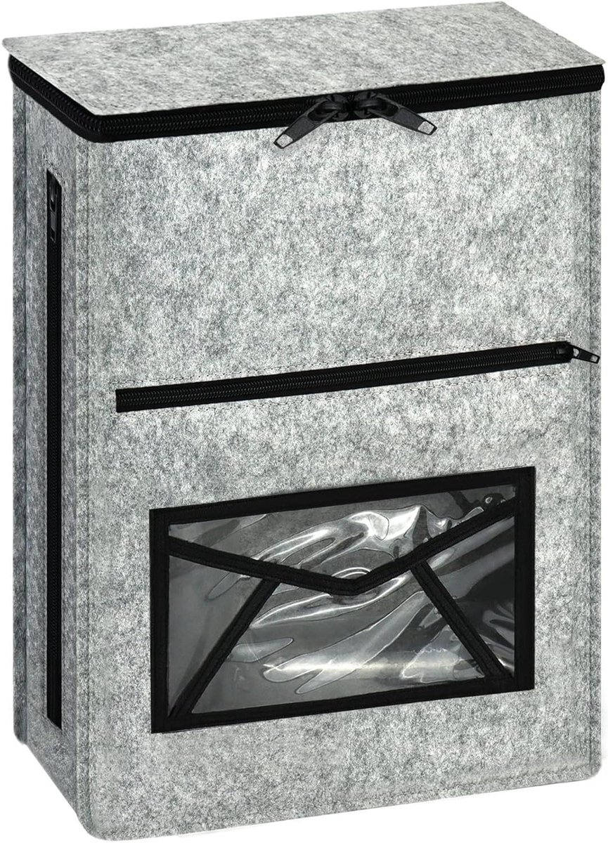 Brievenbus Catcher - Post Opvangbak - Post Ontvangen - Zelfklevend of Hangend - 40 x 48 x 6 cm - Grijs