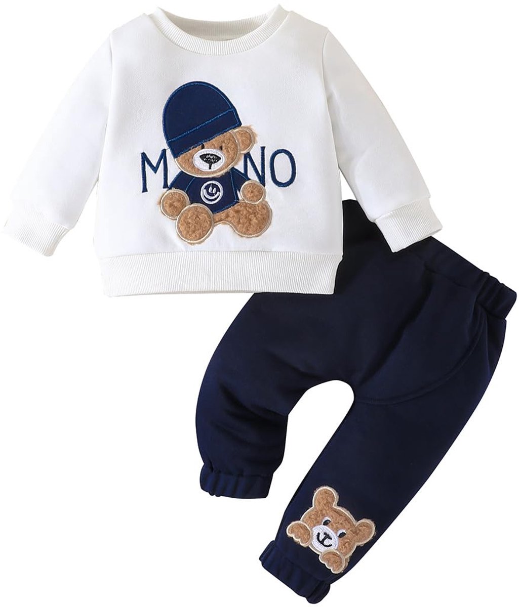 SnelShoppen - Jongens Kleding Set Lange Mouwen Sweatshirt + Broek Pak - Comfortabele Kinderkleding voor Spelen, Sporten of Thuis - Maat 110-140 - Besc