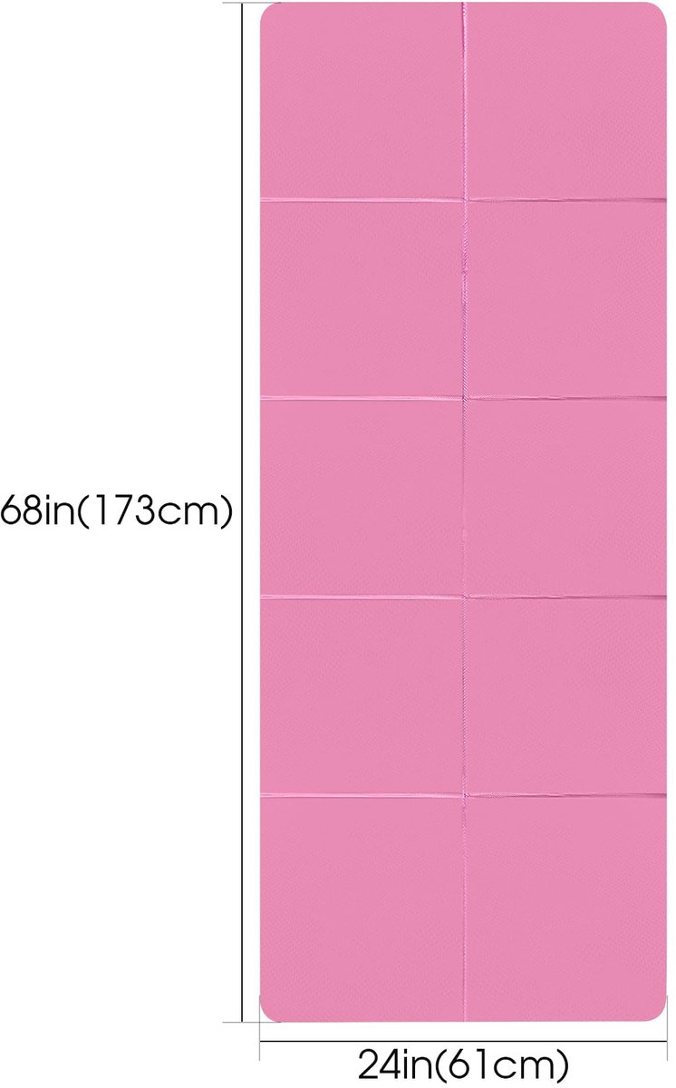 SnelShoppen - Klassieke Yogamat voor Dames en Heren, Draagbare EVA Fitnessmat, Roze, Ideaal voor Yoga, Pilates, Training, Outdoor, Camping en Reizen
