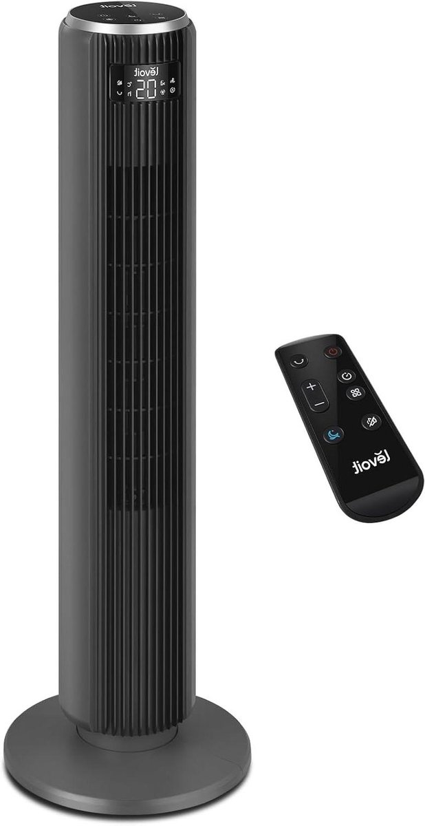 Torenventilator - Stille ventilator - Kamertemperatuur reguleren - Intelligente sensor - 92 cm - Zwart grijs