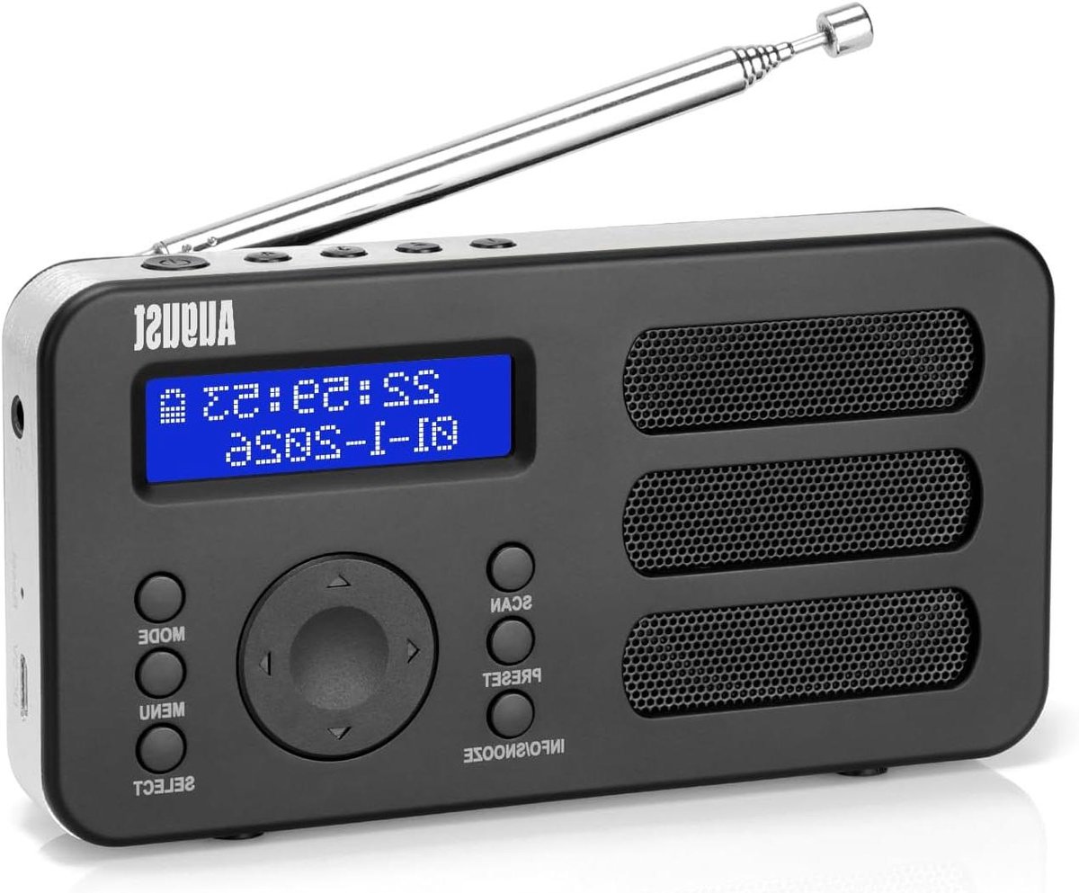 Draagbare radio - Digitale radio - Ontspannen luisteren - Oplaadbare accu - 136 x 32 x 72 cm - Zwart