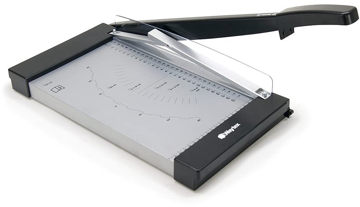 SnelShoppen - Handmatige guillotinesnijder voor papier en karton, snijlengte 32 cm, snijdt tot 10 vellen, veilig en efficiënt, ideaal voor kantoor en
