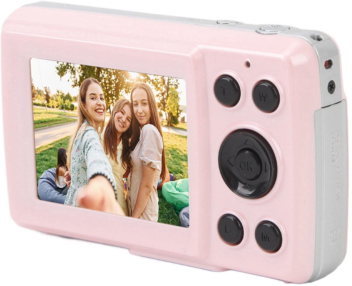 SnelShoppen - Digitale Camera 2.4 inch Foto Camera 1080P 16MP Compacte Camera 16X Digitale Zoom Kleine Camera voor Kinderen en Tieners (Roze)