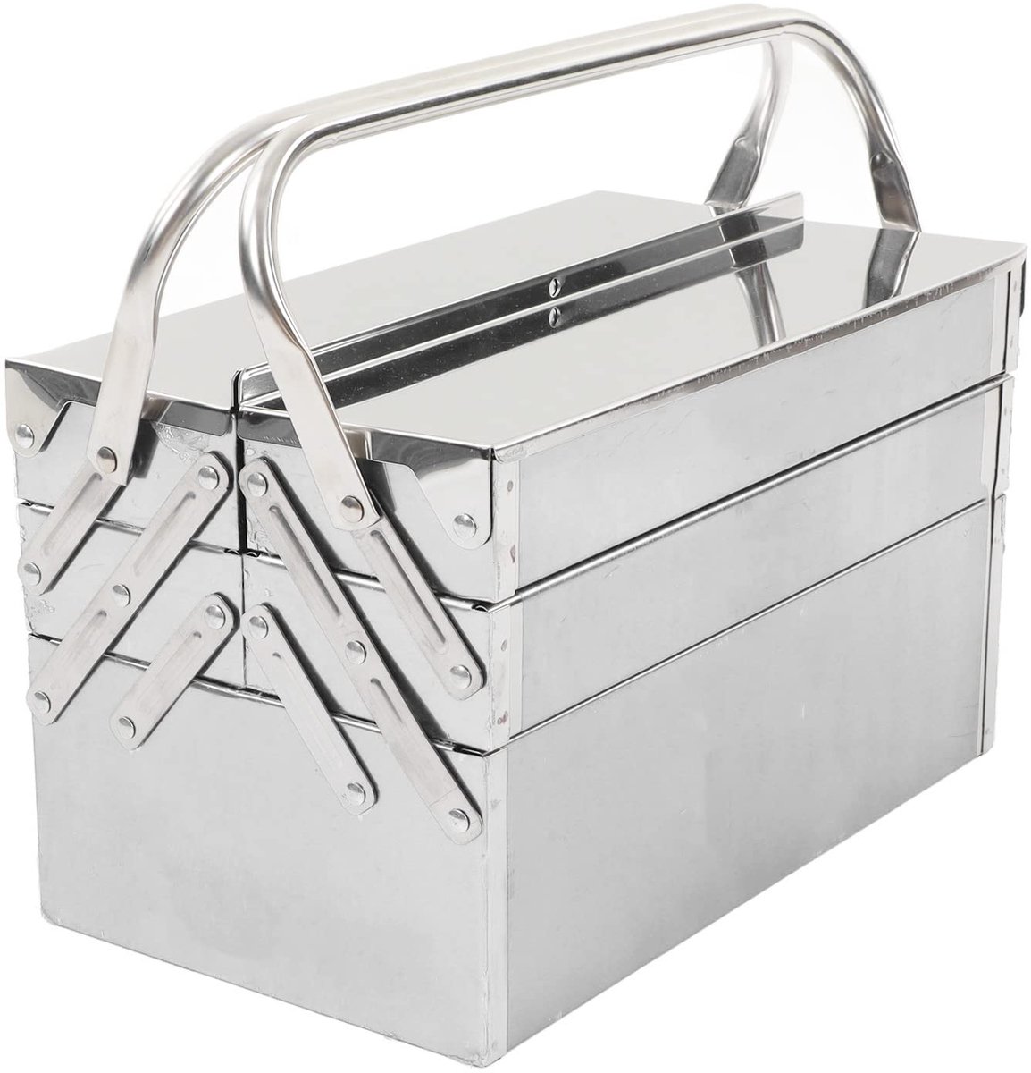 SnelShoppen - Cantilever-gereedschapskist 3 lagen - 5T met automatisch onderhoud - Draagbare metalen opvouwbare opslagoplossing voor gereedschap en ac
