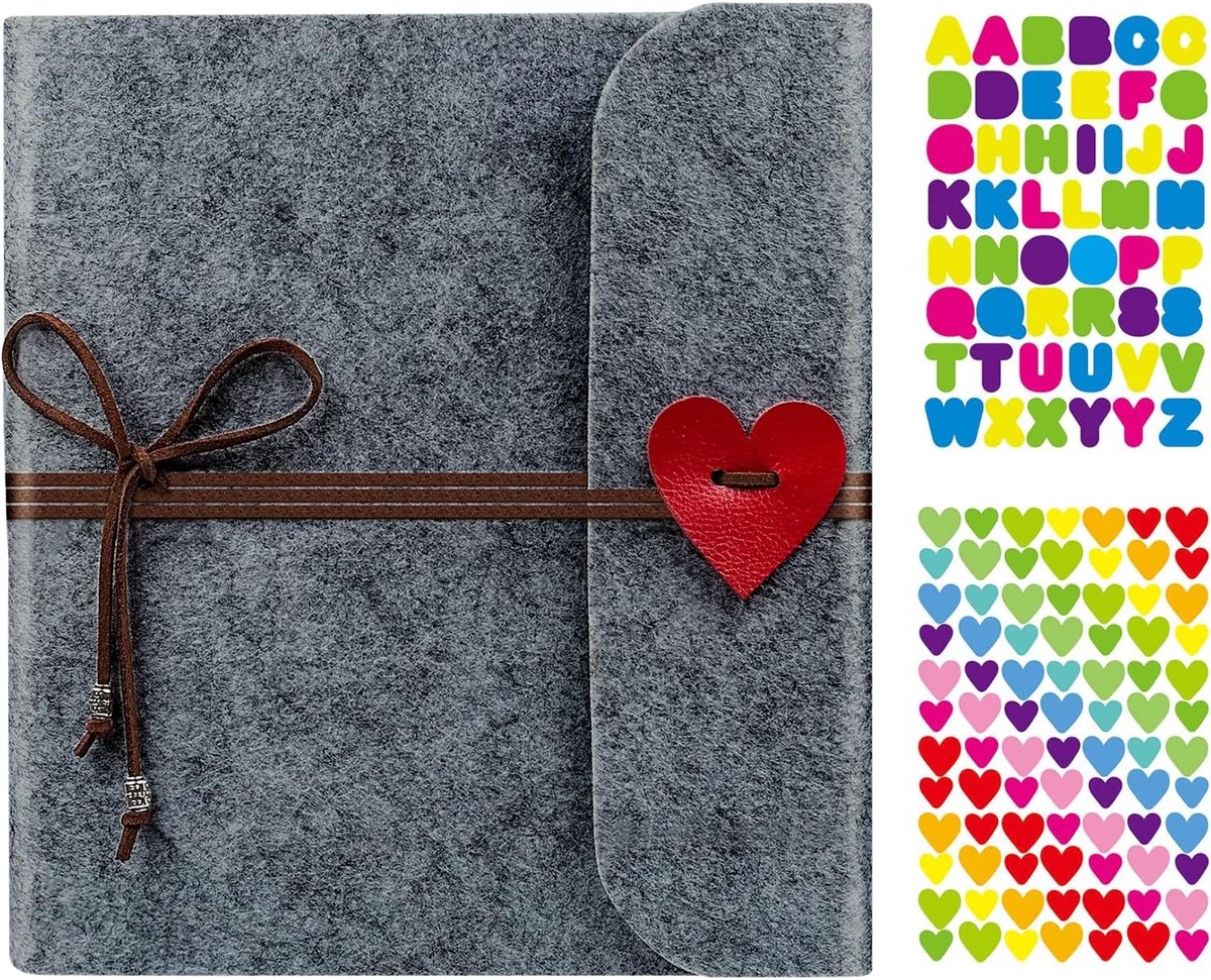 Vintage Scrapbook Album met 30 Zwarte Pagina's - Perfect voor DIY Foto's, Verjaardagen en Anniversaries