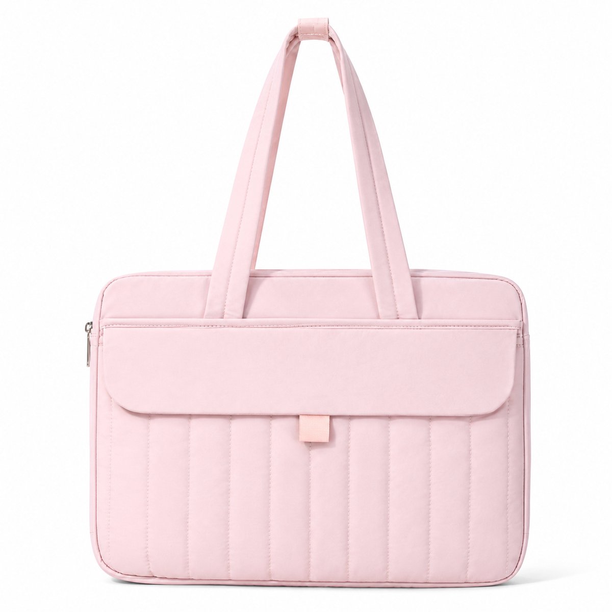 VHV - Laptoptas Dames 15-16 Inch - Slanke Shopper met Schouderriem, Magneetvak en Meerdere Vakken - Waterafstotend voor Werk en Reizen - roze