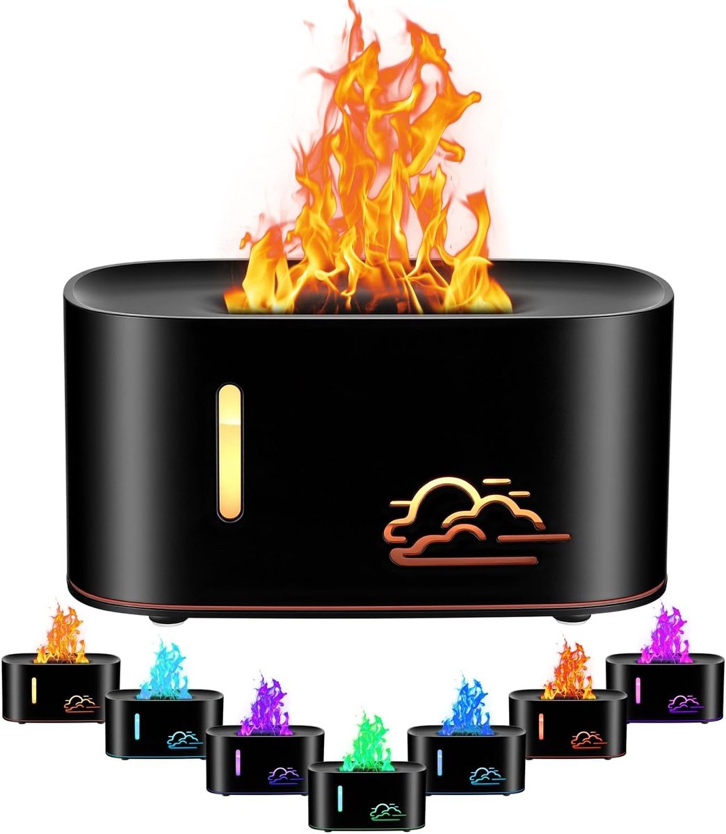 SnelShoppen - Aroma Diffuser - Essentiële Geurverspreider 160 ml - 7-Kleur Licht en Waterloze Automatische Uitschakeling voor Slaapkamer, Thuis, Kanto