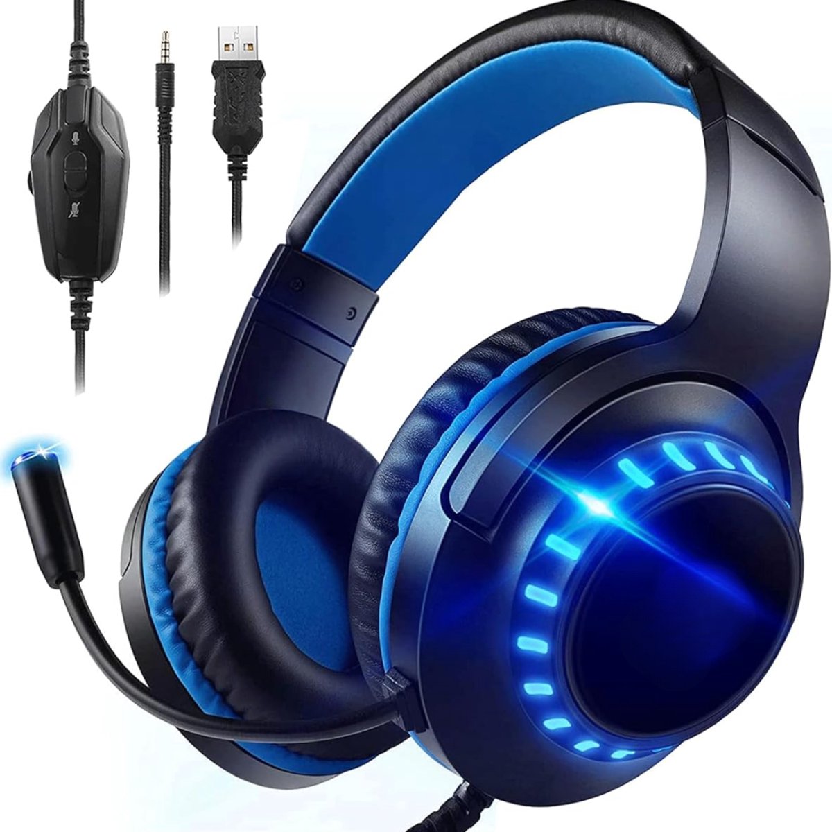 ApexArte® Koptelefoon Kinderen met Draad - Gaming Headset - Zwart en Blauw