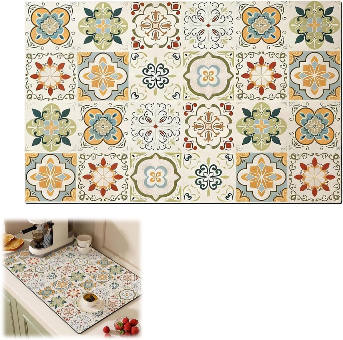 Afdruipmat voor servies en koffiemachine, 40 x 60 cm, sneldrogend en antislip, ideaal voor keuken en badkamer, perfect voor restaurants en cafés