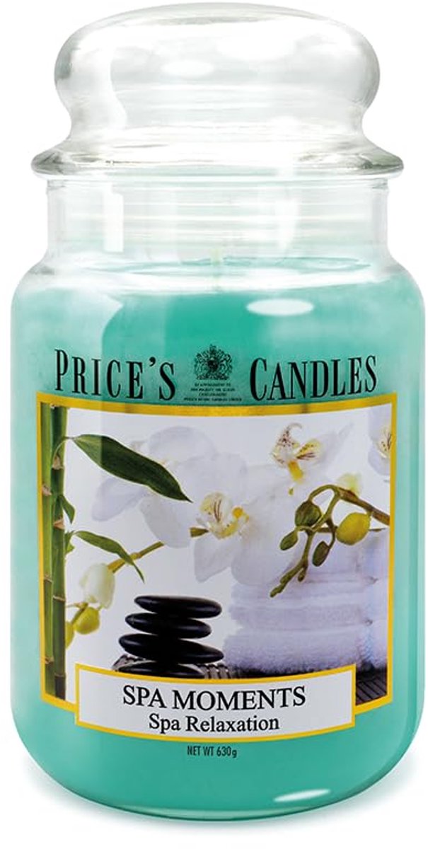 SnelShoppen - Grote Spa Moments Geurkaars in Glas - Luxe Aromatische Kaars voor Ontspanning, Decoratie, en Wellness - Perfect voor Thuis, Badkamer, Ve