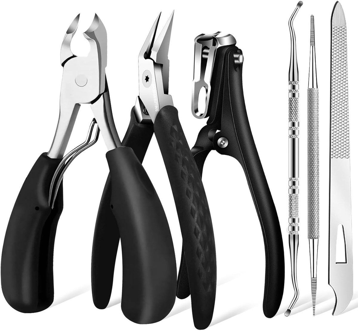 Thijox - Manicure Set voor Senioren en Mannen, 6-delige Pedicure Set voor Dikke en Diep Ingegroeide Teennagels, Professioneel Onderhoudsgereedschap me