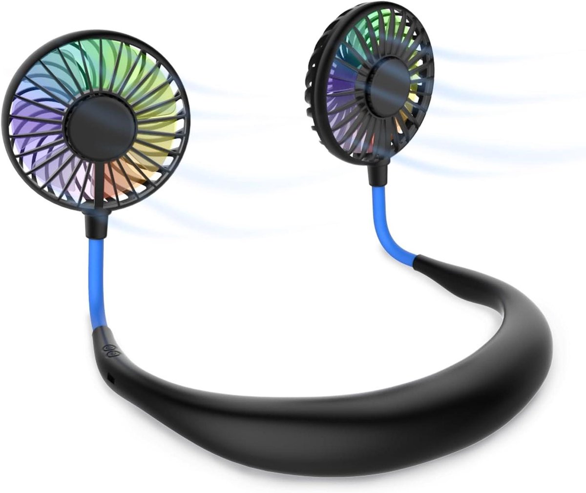 Draagbare Mini Ventilator - USB Ventilator - Persoonlijke Verkoeling - Handsfree Nekmodel - 3 Snelheden - Zwart