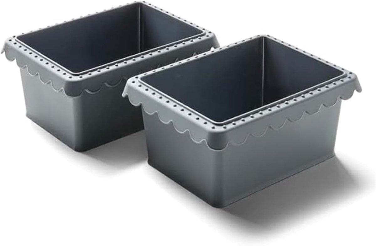 Coolinato - Mini bread pan 550g volume made of heat-resistant platinum silicone set 2 grey 17x13x7,5cm - ShopVlot