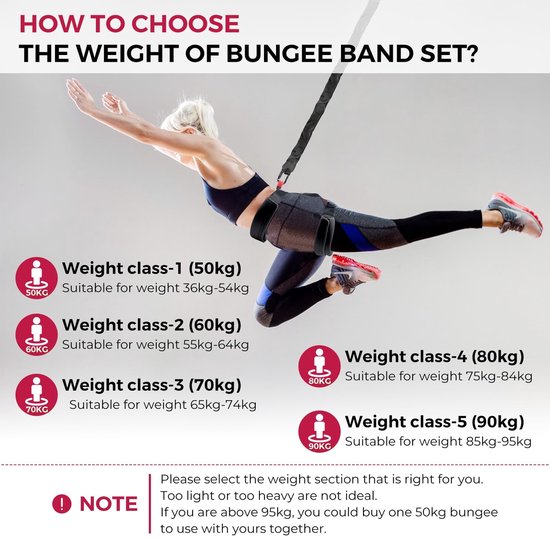 SnelShoppen - Geüpgraded set voor luchtfitness met bungee, verstelbaar harnas en elastiek, anti-zwaartekracht yoga, vliegende slinger, bungee dans tou van Snelshoppen — afbeelding 2