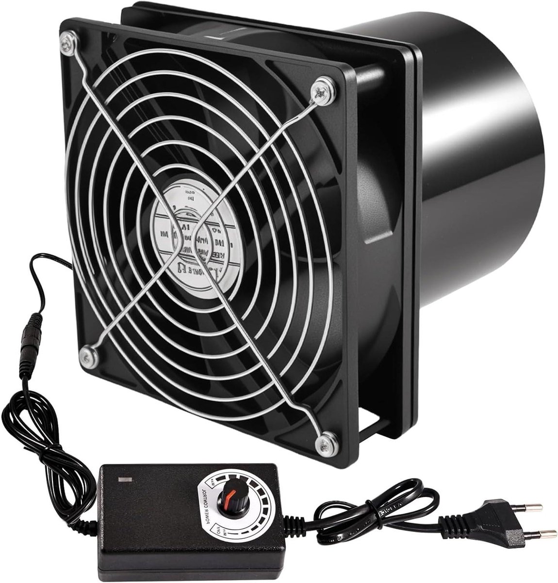 Buisventilator - Afzuiger Ventilator - Lucht Circulatie - Instelbare Snelheid - 100 mm - Zwart